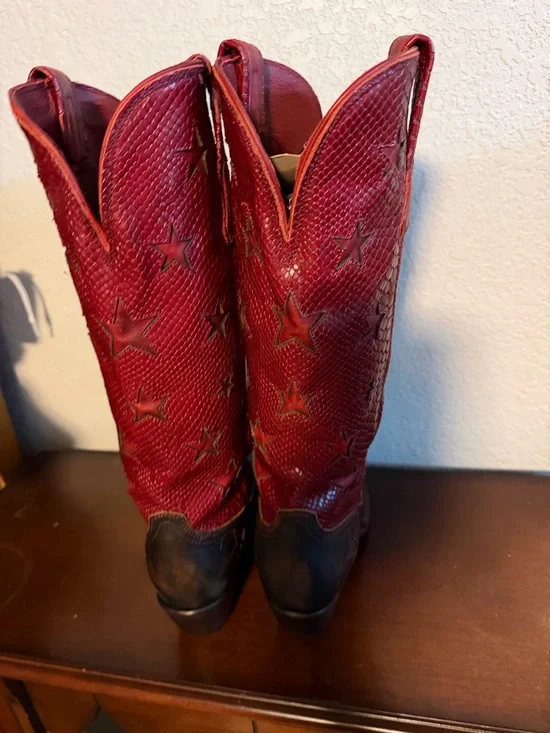 Freebird Starzz boots Red & Black Star Western Heeled Boots. - Picture 2 of 4